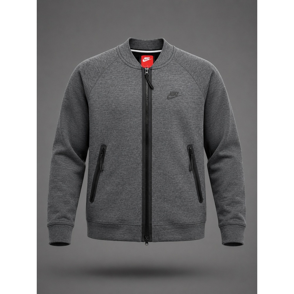 Nike Tech Fleece Bomber Jacket Mens‎ Medium Grey Full Zip Sweatshirt 678508-037